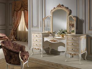 Art. 941 dressing table, Aseos con espejo, estilo clásico, final de marfil madera
