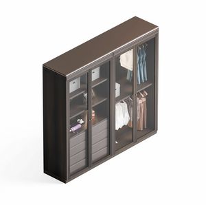 System 16, Armario modular por dormitorio con puertas de vidrio