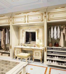 Vanity, Muebles para el vestuario blanco de color con adornos de oro