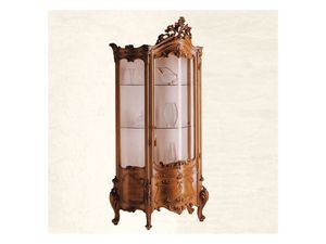 Display Cabinet art. 05, El escaparate de madera maciza con vidrio curvo, Barroco