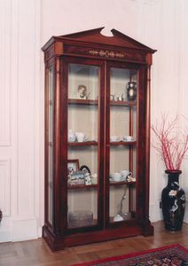 Impero Display Cabinet, Vitrina de madera de caoba y cristal, de estilo clsico