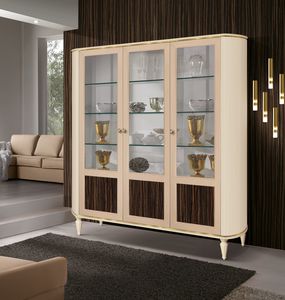 Art. 1104 Millerighe vitrina, Vitrina de 3 puertas con decoraci�n acanalada