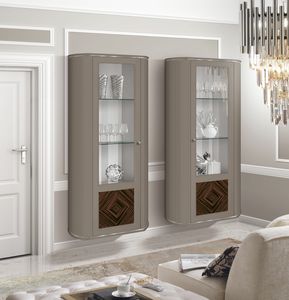 Art. 1108 Millerighe vitrina, Vitrina con acabado acanalado, con incrustaci�n