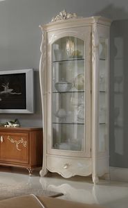 I Sogni Art. 512S, Vitrina con 1 puerta, con tallas decorativas